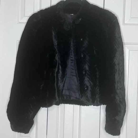Harry Casper Vintage Black Faux Fur Coat - Picture 4 of 16